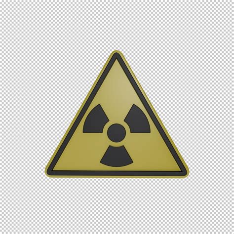 Radioactive hazard symbol illustration in 3d render style warning sign ...