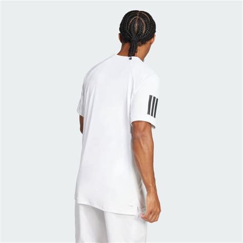 adidas Club Tennis Climacool 3-Stripes Tee - White | Free Shipping with ...