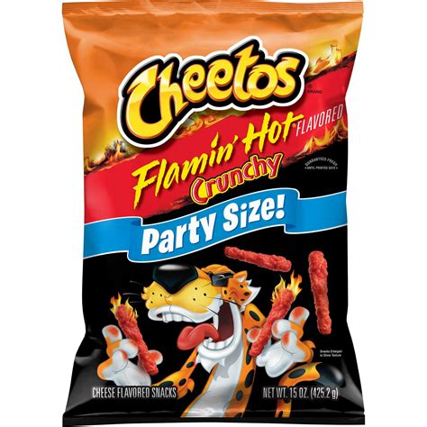 Cheetos Crunchy Flamin' Hot Cheese Puff Chips, 15oz Bag-Pack Of 2 ...