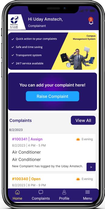 Complainant Dashboard with Complaints
