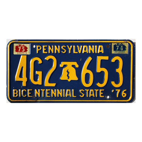 1975 Pennsylvania Bicentennial License Plate #4G2653 | USA