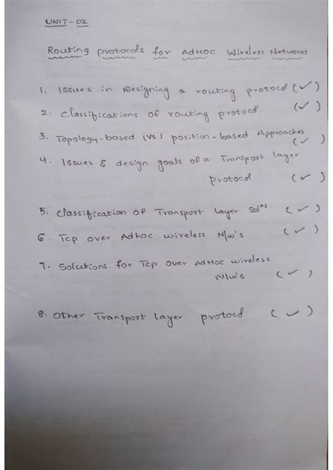 ASN - U2 - Topic Wise Notes - UNIT 02 Routing protocols for AdHOC ...