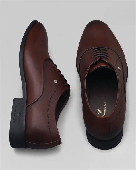 Buy Must Haves Leather Burgundy Solid Oxford Shoes Online