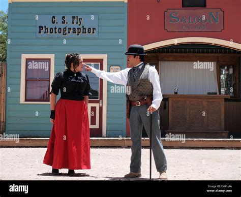 Actors portraying Big Nose Kate and Doc Holliday in a recreation of ...