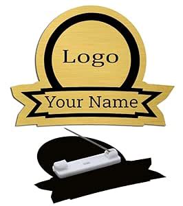 KlowAge 2 Pics Custom Name Tag Badges,Gold Name Plate – Personalized ...