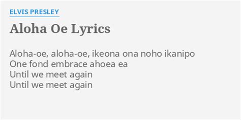 Image result for Aloha OE Song