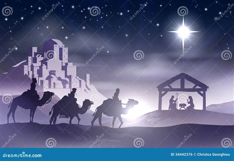 Nativity Christmas Scene Royalty Free Stock Image - Image: 34442376
