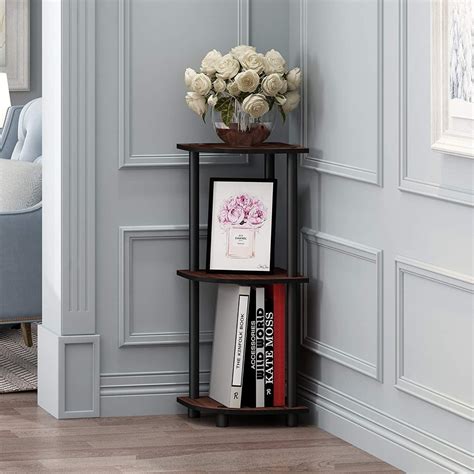 Kawachi Multipurpose 3-Tier Corner Shelf Rack, Bookshelf, Open Storage ...