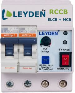 Leyden LSM32 ELCB+MCB Single Phase 2 pole ELCB + RCCB + ISI Marked MCB ...