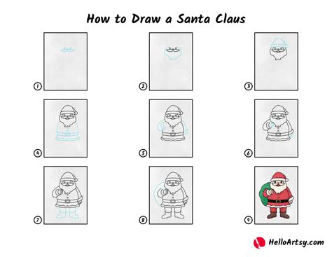 How to Draw Santa Claus - HelloArtsy