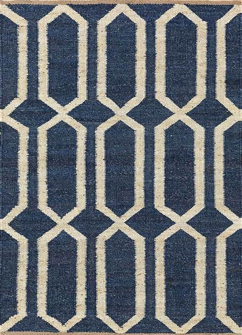 Premium Sabera Deep Navy/White Rugs - Shop Now