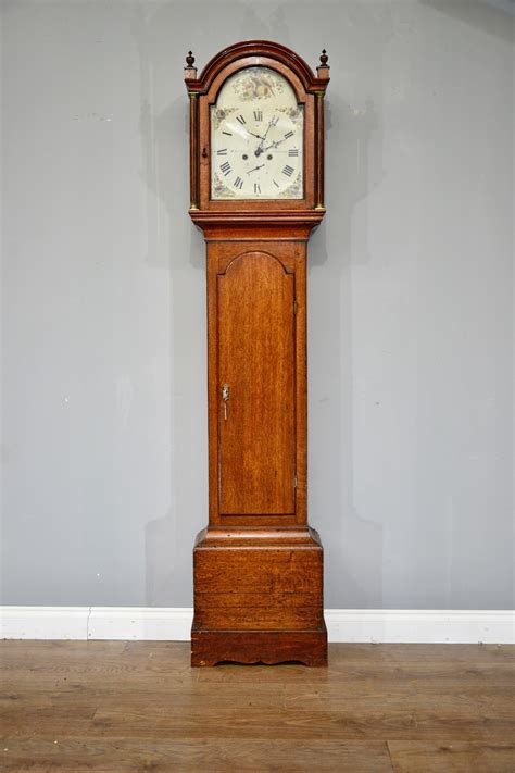 Antique Oak Grandfather Clock R Fowle East Grinstead