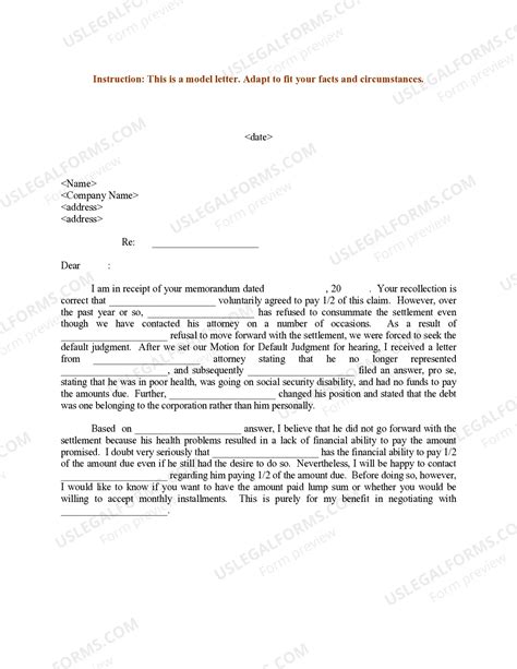 Sample Letter for Recovery of Judgment from Defendants | US Legal Forms