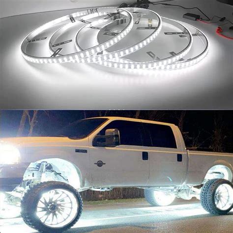 Amazon.com: UWDESY 4Pcs Double Side 17in LED White Wheel Ring Lights ...