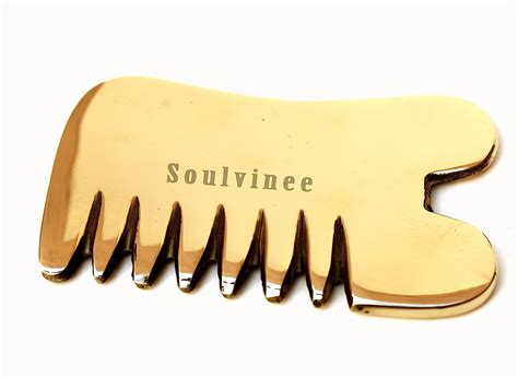 Soulvinee Bronze Kansa Gua Sha Massage Tool - kansa Comb With handle ...