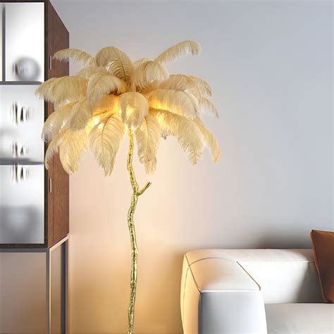 Modern Floor Lamp Creative Feather Floor Standing Light for Living Room ...