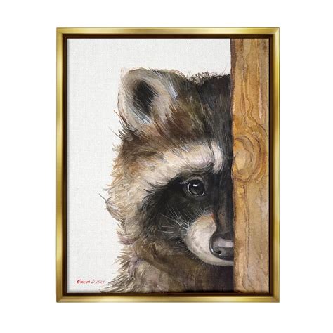 Stupell Home Decor Raccoon Detailed Fur Floating Frame Wall Art