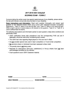 Fillable Online SCORING EXAM FORM C Fax Email Print - pdfFiller