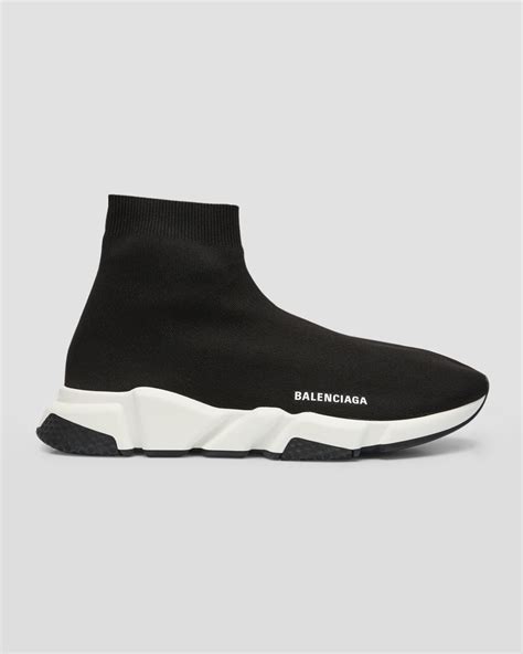 Balenciaga Men's Speed Mid-Top Trainer Sock Sneakers | Neiman Marcus