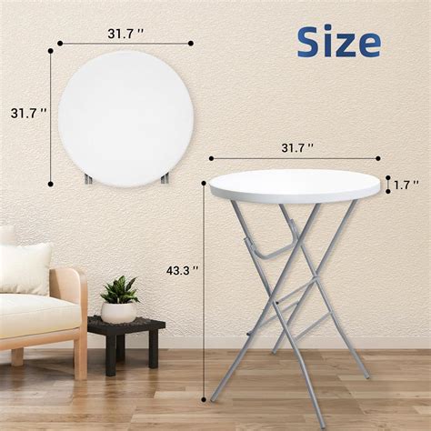 2 PCS 32in Round Folding Cocktail Table - Byliable
