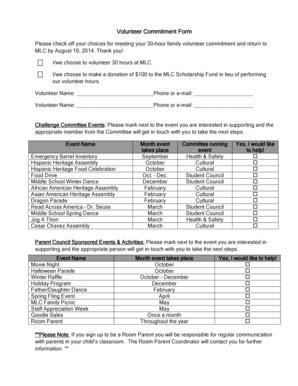 Fillable Online Volunteer Commitment Form - Public Advocates Inc. Fax ...