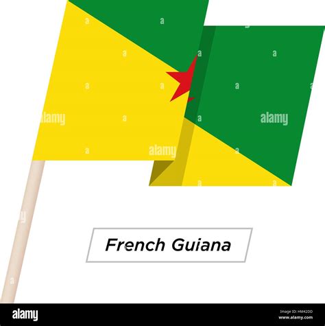 French Guiana Ribbon Waving Flag Isolated on White. Vector Illustration ...