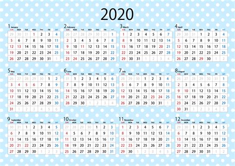 2020年カレンダー 無料画像 - Public Domain Pictures