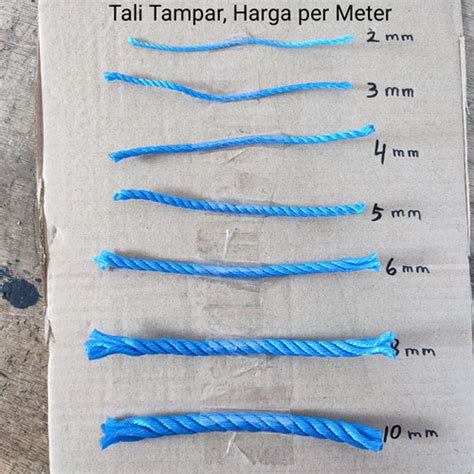 Jual Tali Tampar Jemuran Plastik PER METER 2mm 3mm 4mm 5mm 6mm 8mm 10mm ...