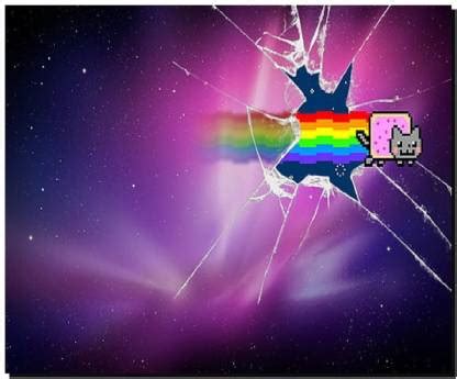 SKY DOT furry nyan cat broken glass Mousepad - SKY DOT : Flipkart.com