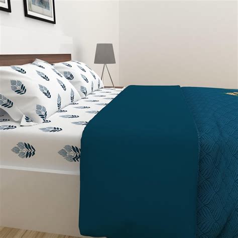 Buy Emerald Multicolour Floral Printed Cotton Double Bed-In-A-Bag Set ...