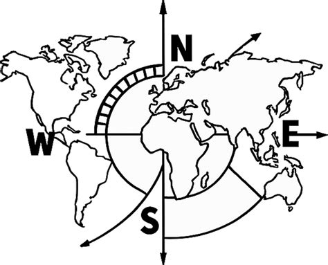 World map compass Touchpad sticker