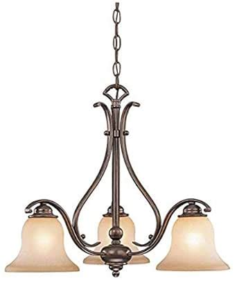 Vaxcel USA CH35403RBZB Monrovia 3 Light Chandelier Lighting Fixture in ...
