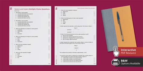 Vectors and Scalars Multiple Choice Questions
