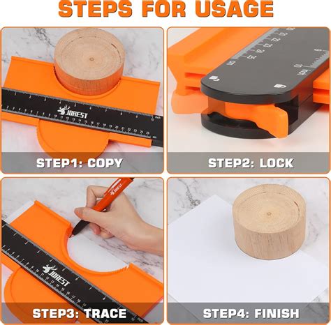 Buy JOREST Contour Gauge Profile Tool 10 Inch With Lock, Gift For ...