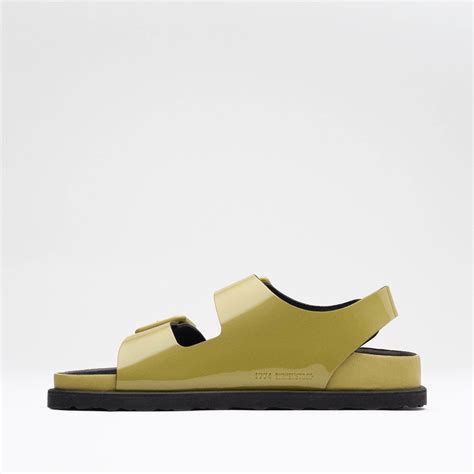 1774 Milano Leather Patent Leather in Color Golden Olive | BIRKENSTOCK US