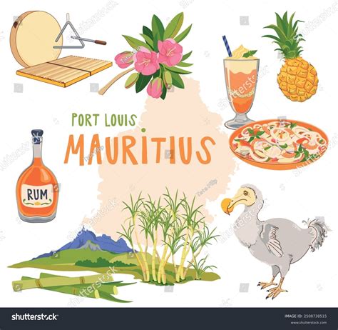 Mauritius Map Landmarks Island Flat Style Stock Vector (Royalty Free) 2508738515 | Shutterstock