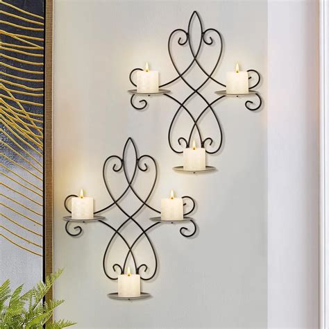 Amazon.com: Remenna Large Wall Candle Holder Set of 2 Twisted Candle ...