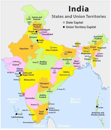 Mark the states and capitals on a political map of India. Formative ...