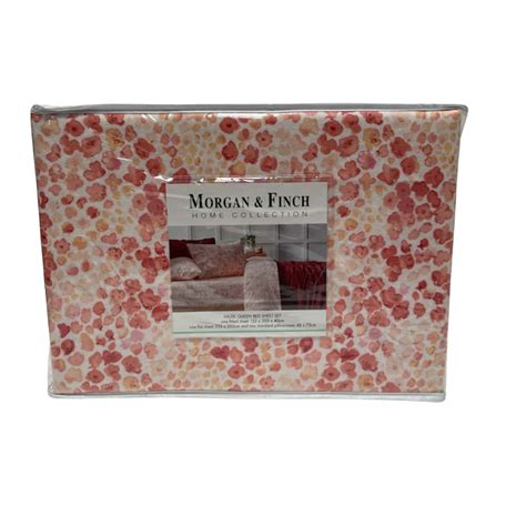 Morgan & Finch “Hazel” Coral QUEEN Flannelette Sheet set.(s)