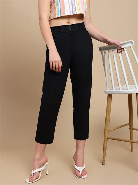 De Moza Women Casual Pants Black