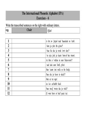 Ipa Exercises - Fill Online, Printable, Fillable, Blank | pdfFiller