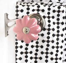 Ceramic Big Flower ShapedÂ Pink Curtain Rod Finial