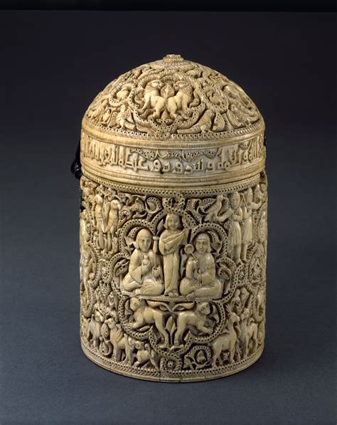 Pyxis of al-Mughira, Cordoba (Spain), 968 AD, ivory, 18cm high. © 2005 ...