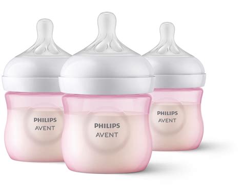 Philips Avent Natural Baby Bottle, Anti-Colic, 4oz, Pink, 3pk, SCY900 ...