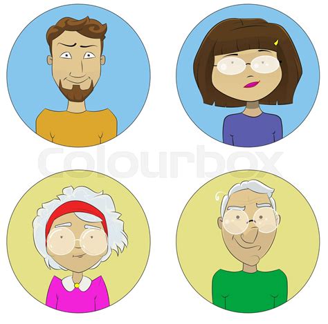 Cartoon user profile picture icon vector set | Stock vector | Colourbox