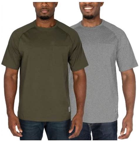 Rugged Elements Mens Work Tee, 2-pack Small Green/Grey - Walmart.com