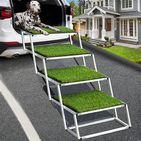 Extra Wide Dog Car Stairs For Large Dogs Lightweight Aluminum ...