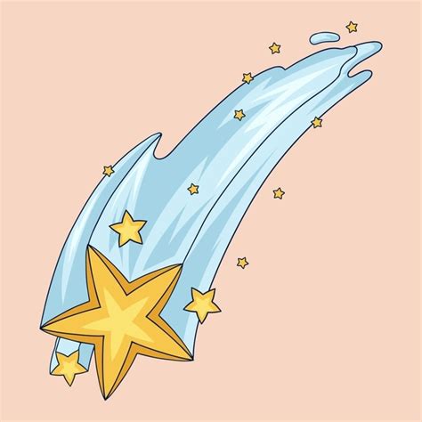 Иллюстрация рисования падающей звезды | Бесплатно векторы