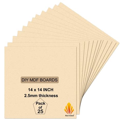 Rise n Shine MDF Board Cutouts - 14 Inch 2.5mm Thick Square Boards Set ...