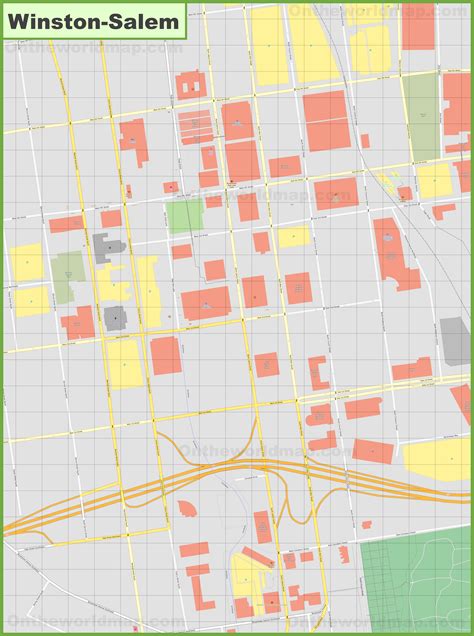 Map Of Downtown Winston Salem North Carolina